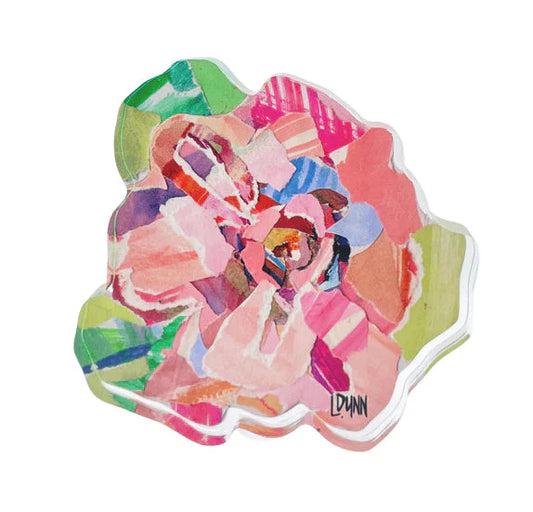 Pink Zinnia Acrylic Bloom Block