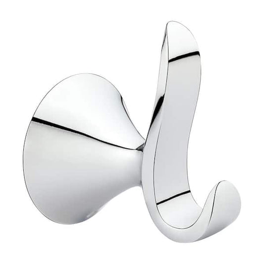 Robe Hook Polished Chrome Single Towel Holder Metal Bathroom Accent Decor