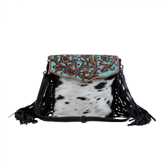 Myra Bag Aqua Hand-Tooled Bag