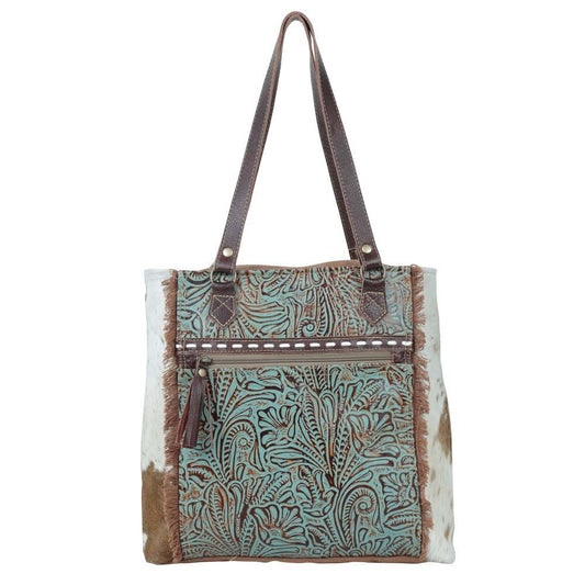 Myra Bag Amethyst Canvas and Hairon Bag