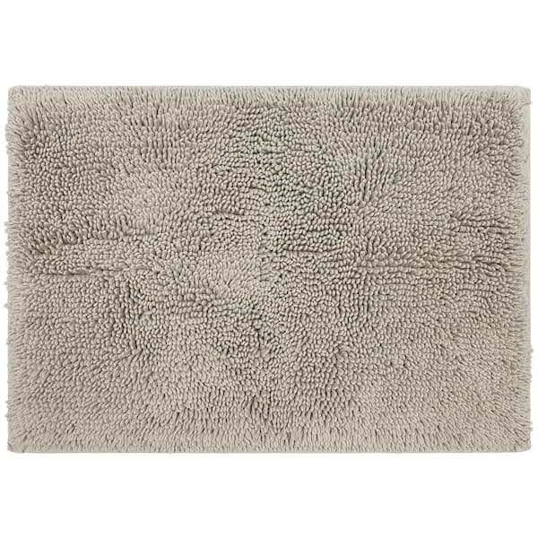17" x 24" Cotton Bath Mat Latex Backing Bathroom Linen, Silver
