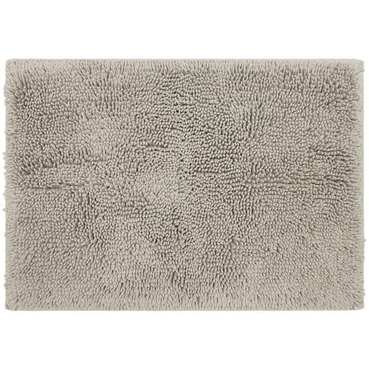 17" x 24" Cotton Bath Mat Latex Backing Bathroom Linen, Silver