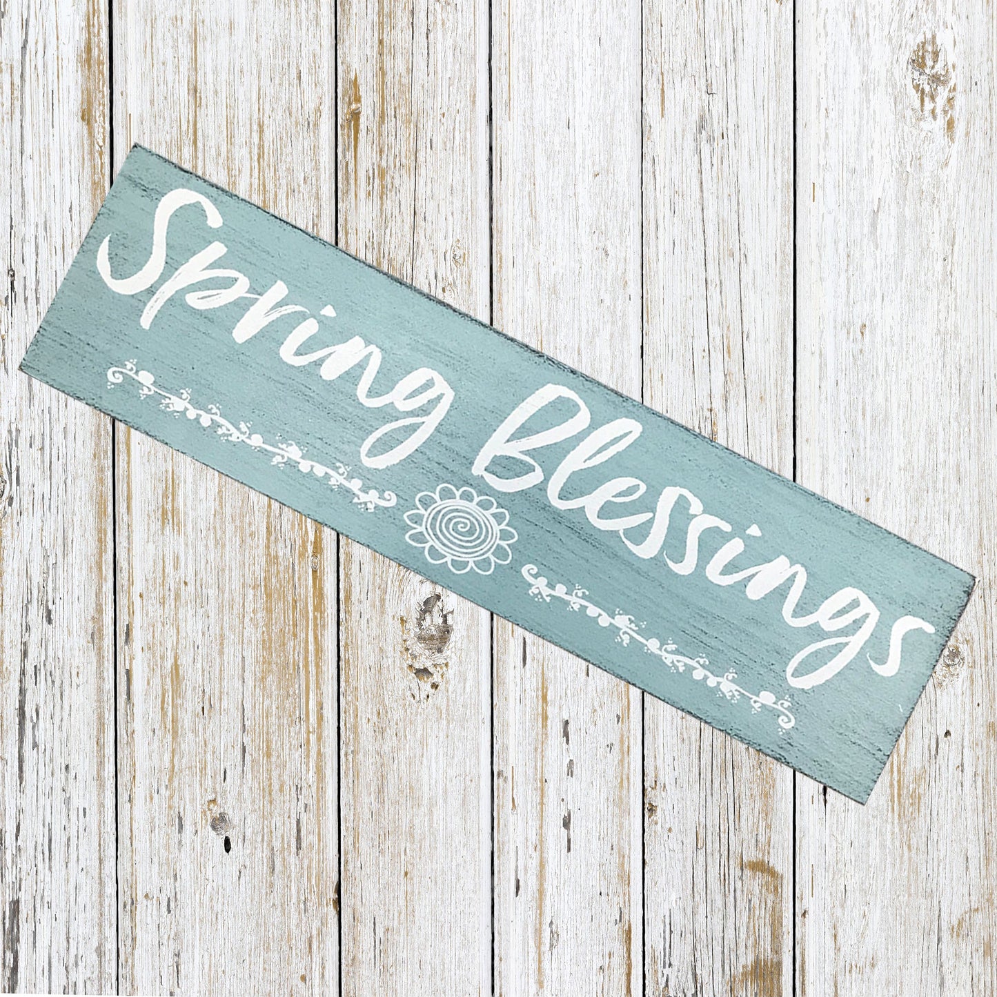 Spring Blessings Wood Wall Sign