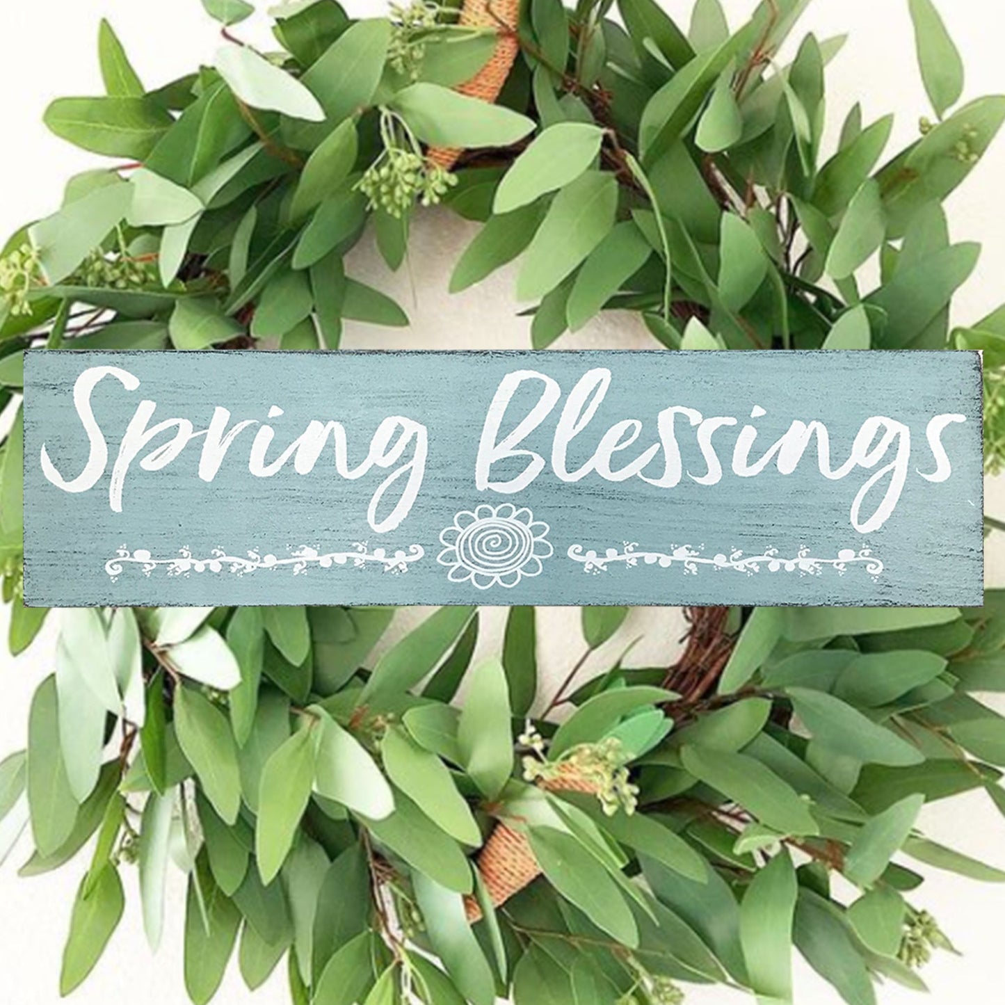 Spring Blessings Wood Wall Sign