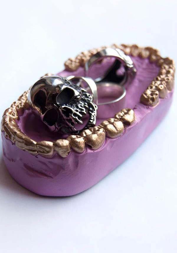 Teeth | TRINKET TRAY [LILAC BASE / ANTIQUE GOLD TEETH - IN STOCK]