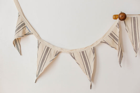 Ticking Stripe Bunting Garland Will & Atlas Black