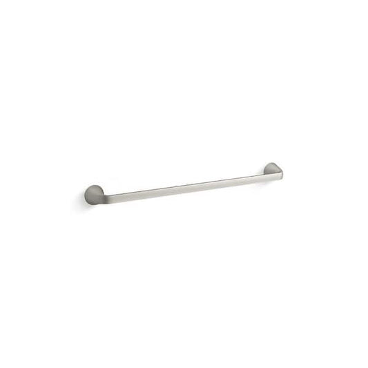 24" Bathroom Towel Bar Metal Construction, Vibrant Brushed Nickel