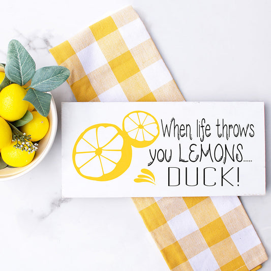 When Life Throws You Lemons Funny Wood Sign