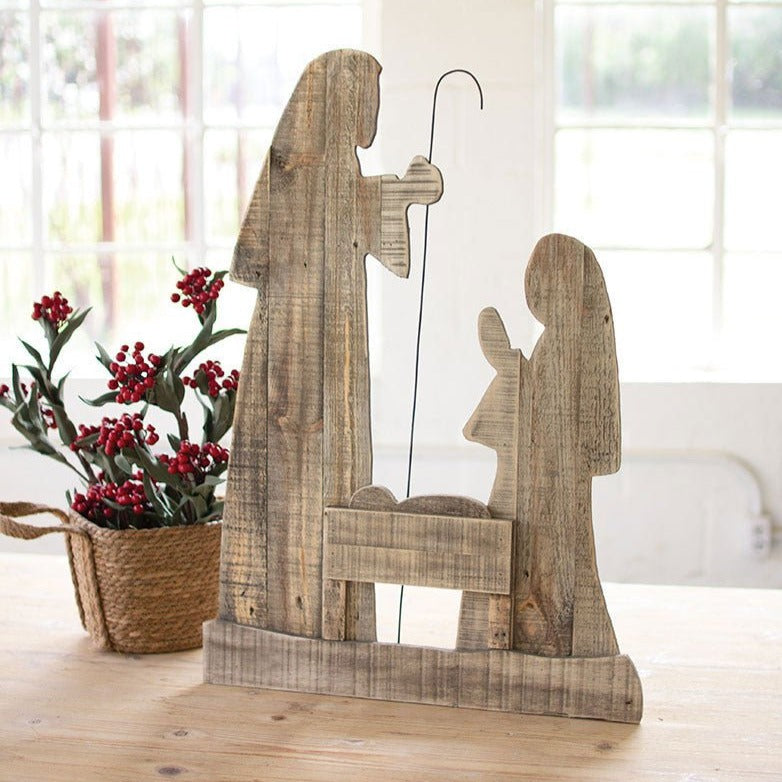 Wooden Nativity Scene