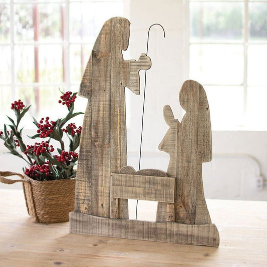 Wooden Nativity Scene