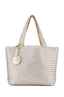 Woven Tote Bag - Platinum Silver