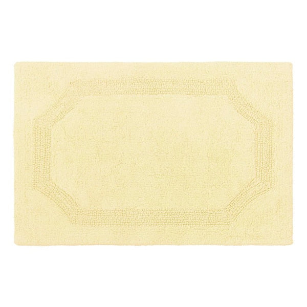 Bath Mat Set 2-Piece Yellow Solid Cotton Soft Reversible Machine Washable