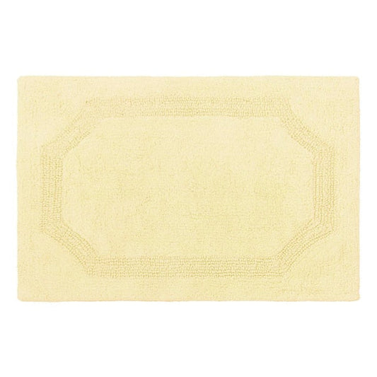 Bath Mat Set 2-Piece Yellow Solid Cotton Soft Reversible Machine Washable